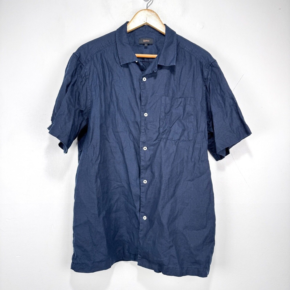 Quince Navy Casual Button Down Shirt